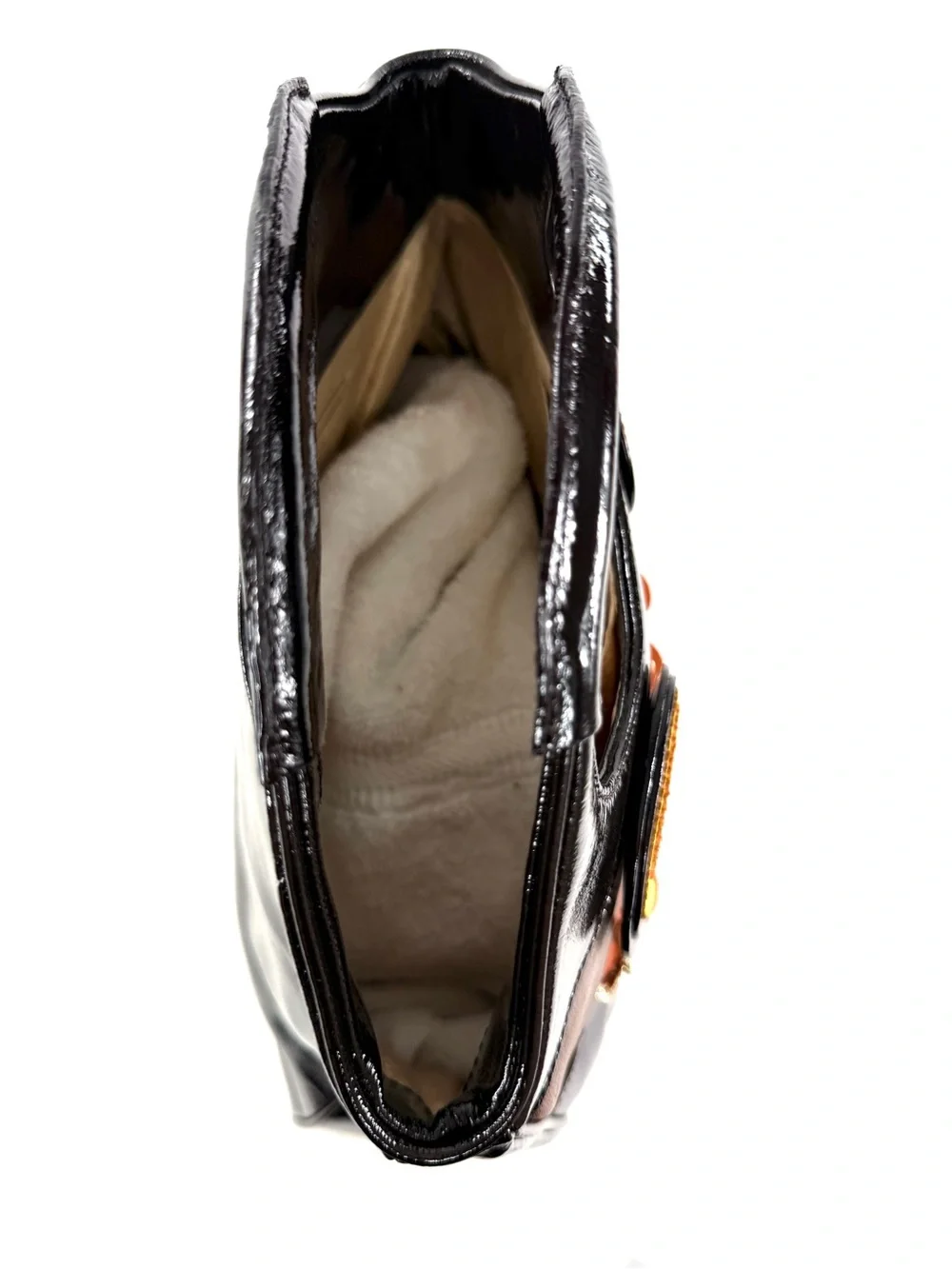 Kate Spade Maximillian Maxwell Owl Brown Patent Leather Suede Satchel Bag